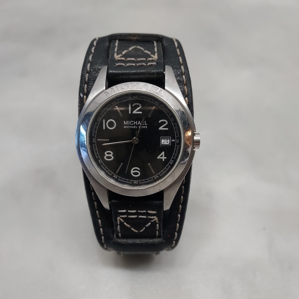 MICHAEL Michael Kors Dark Brown Leather Band Watch